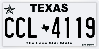TX license plate CCL4119