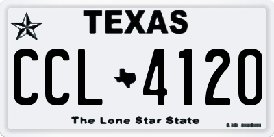 TX license plate CCL4120
