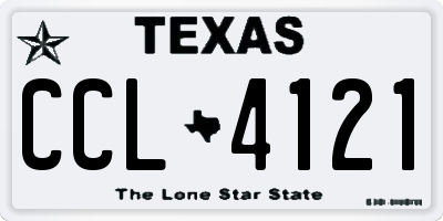 TX license plate CCL4121
