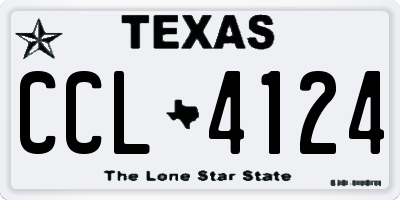TX license plate CCL4124