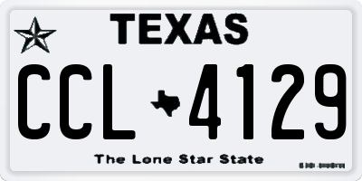 TX license plate CCL4129