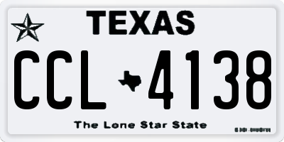 TX license plate CCL4138