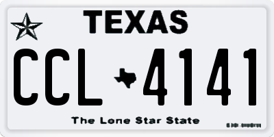 TX license plate CCL4141