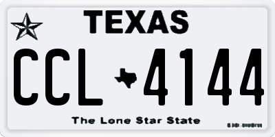 TX license plate CCL4144