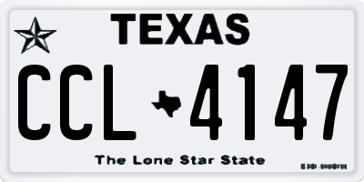 TX license plate CCL4147