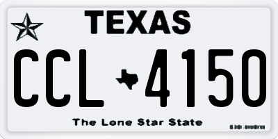 TX license plate CCL4150