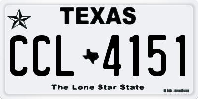 TX license plate CCL4151