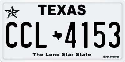 TX license plate CCL4153