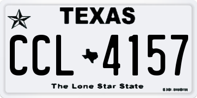 TX license plate CCL4157