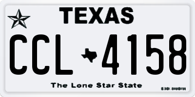 TX license plate CCL4158