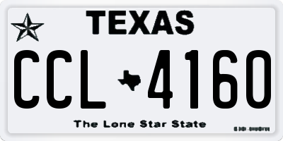 TX license plate CCL4160