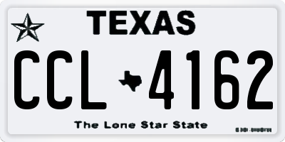 TX license plate CCL4162