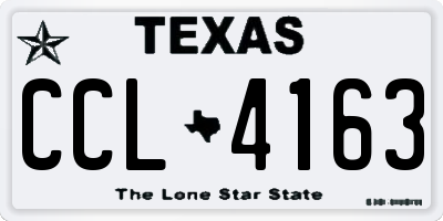 TX license plate CCL4163