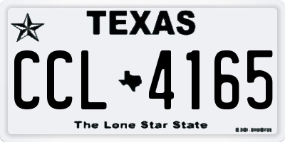 TX license plate CCL4165