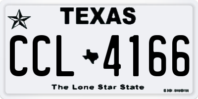 TX license plate CCL4166