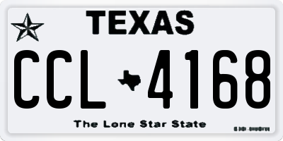 TX license plate CCL4168