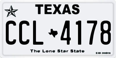 TX license plate CCL4178