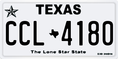 TX license plate CCL4180