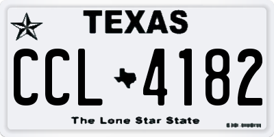 TX license plate CCL4182