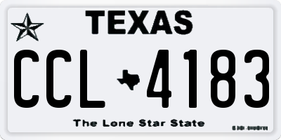 TX license plate CCL4183