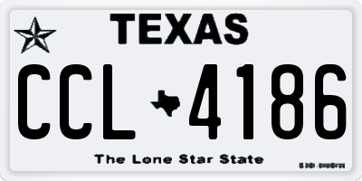 TX license plate CCL4186