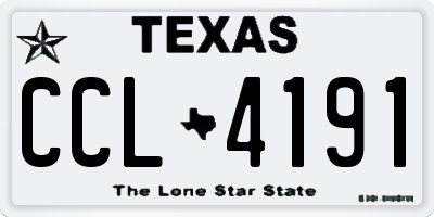 TX license plate CCL4191