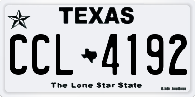TX license plate CCL4192