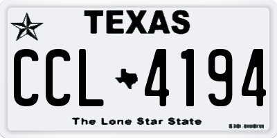 TX license plate CCL4194