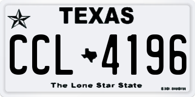 TX license plate CCL4196