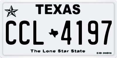TX license plate CCL4197