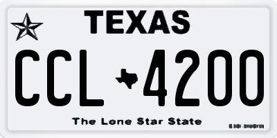 TX license plate CCL4200