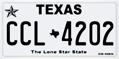 TX license plate CCL4202