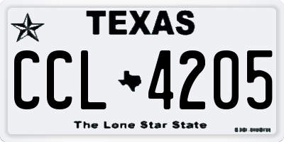 TX license plate CCL4205