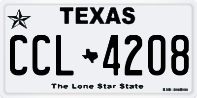 TX license plate CCL4208