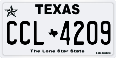 TX license plate CCL4209