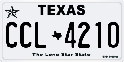 TX license plate CCL4210