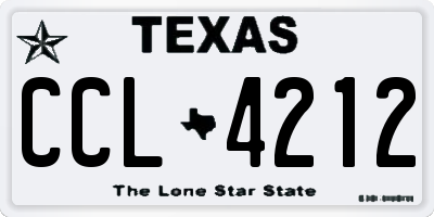 TX license plate CCL4212