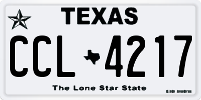 TX license plate CCL4217