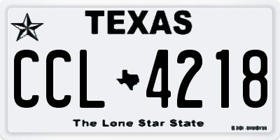 TX license plate CCL4218