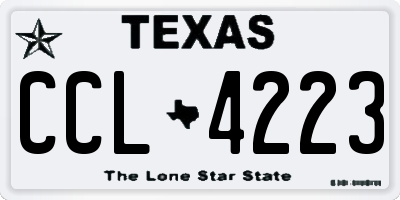 TX license plate CCL4223