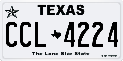 TX license plate CCL4224