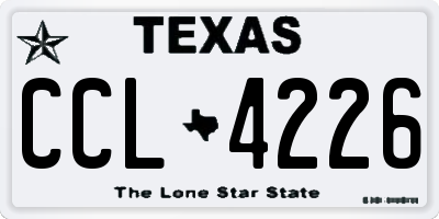 TX license plate CCL4226