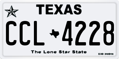 TX license plate CCL4228
