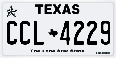 TX license plate CCL4229