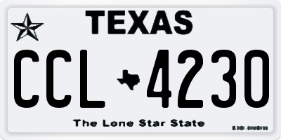 TX license plate CCL4230