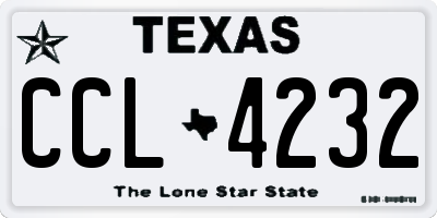 TX license plate CCL4232