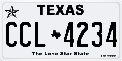 TX license plate CCL4234