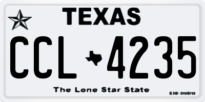 TX license plate CCL4235