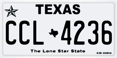 TX license plate CCL4236