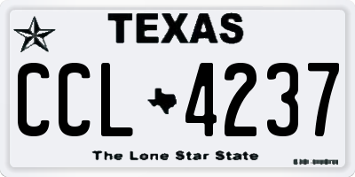 TX license plate CCL4237